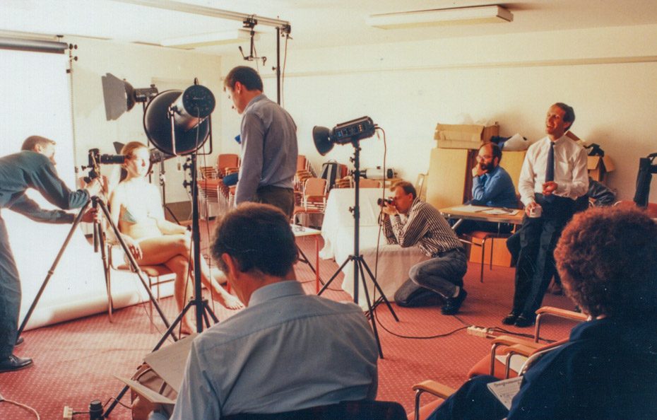 Teaching a workshop in Sweden. I was a champion of standardization in clinical photography and taught workshops on the subject all over the world for many years.